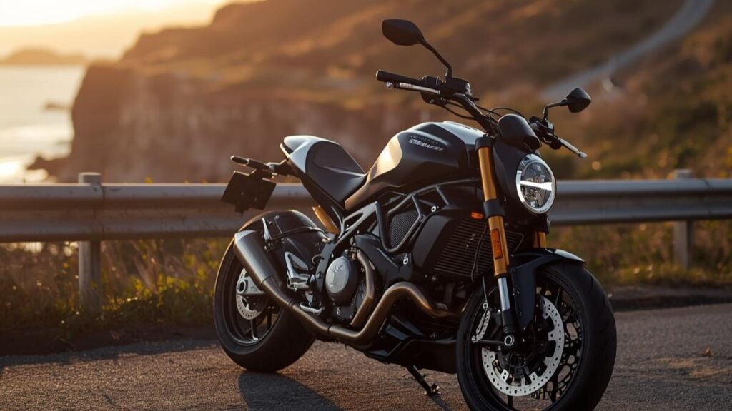 海岸沿いで夕日に照らされるXディアベルの優雅なシルエット。ドゥカティ ディアベルの故障や不人気と言われる理由を、独自のスタイルから考察するイメージです。