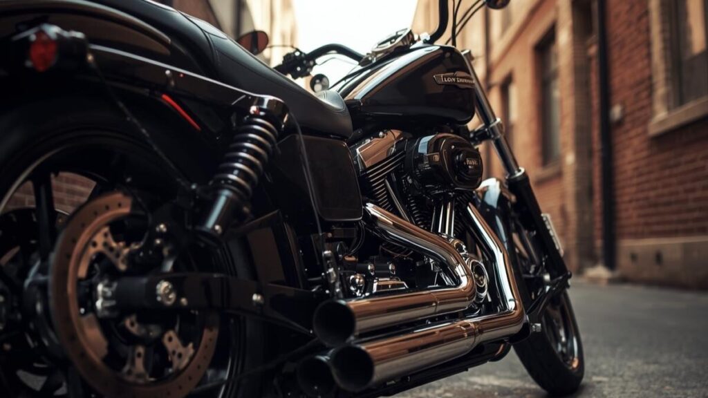 車高を上げ攻撃的なフォルムに仕上げたダイナ ローライダー。ハーレーのクラブスタイルはダサいという評価を覆す、細部までこだわり抜いたカスタム技。