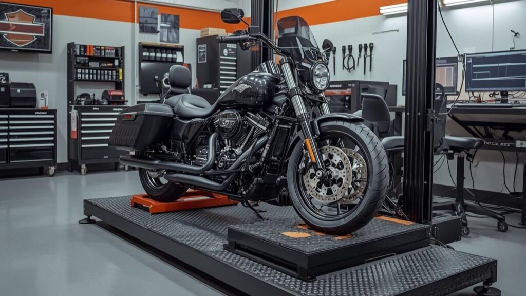 充実した設備が整う専門ショップの作業空間。豊富な施工実績とデータに基づいた、パインバレーでのハーレーのチューニング費用やパッケージ料金を解説。