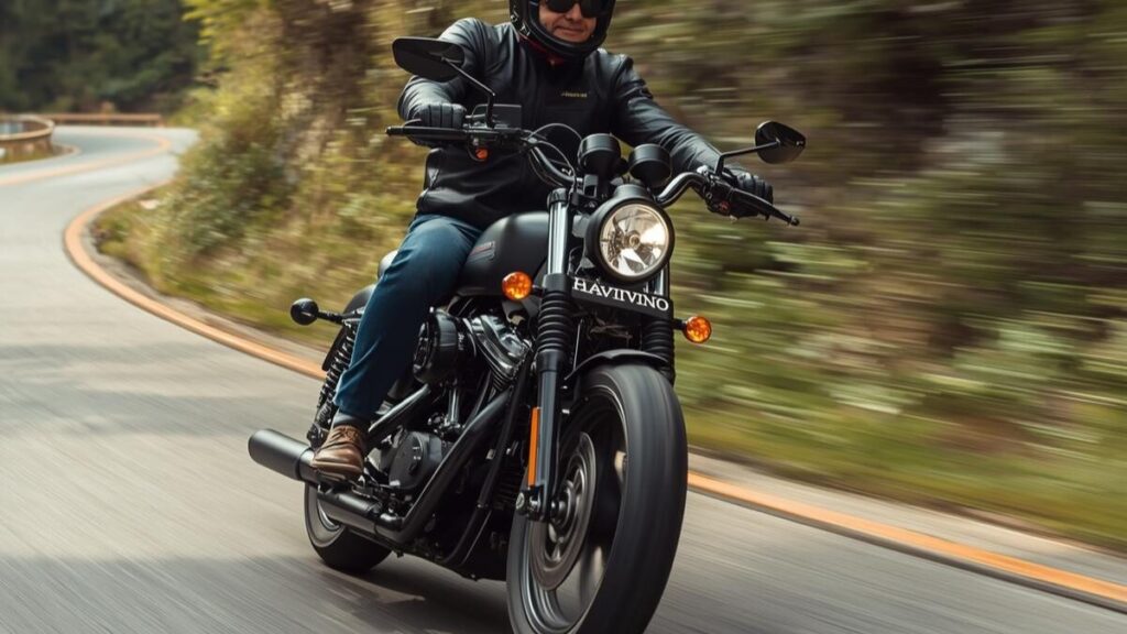 ハーレーX350が売れない理由は？山道を軽快に走る日本人ライダーの姿を通じ、街乗りやツーリングでのリアルな走行性能と扱いやすさを表現。