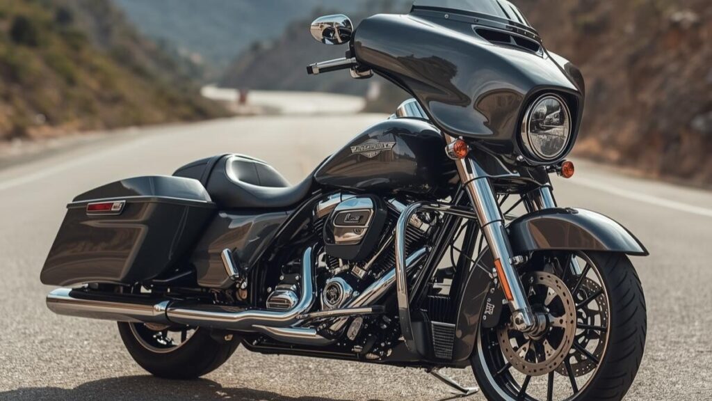 雄大な景色の中で圧倒的な風格を漂わせるインディアンの大型クルーザー。いつかアメリカンバイク400cc新車からステップアップしたいライダーの憧れを象徴する風景です。