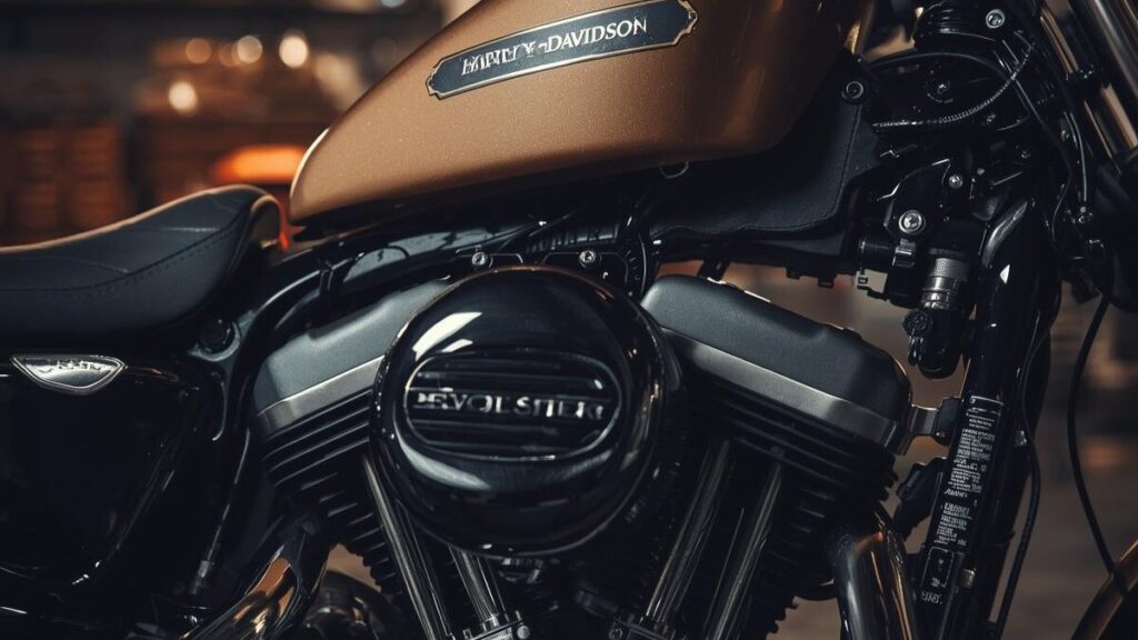 ガレージに置かれたスポーツスターのエンジン近影。スポーツスターはハーレーじゃないと言われる理由を、独自の構造や歴史的背景から深掘りして解説します。