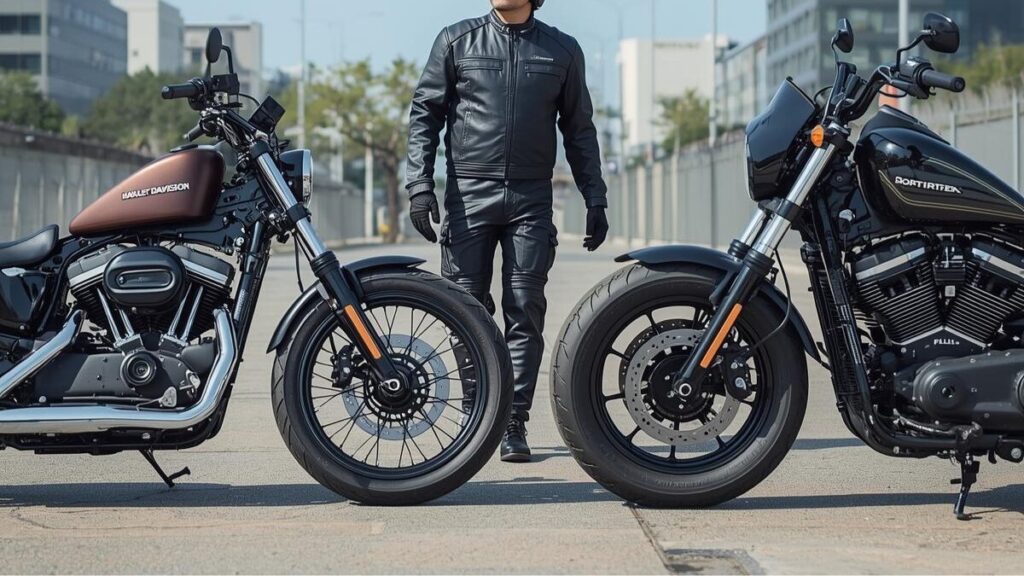 並んで停車するスポーツスターと大型モデル。スポーツスターはハーレーじゃないという声に対し、ビッグツインとの決定的な構造の違いや機動力の差を視覚的に比較します。