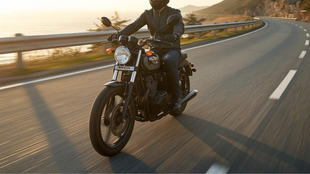 愛車を長持ちさせ、レブル250が勝手に動くようなトラブルを防ぐ土台作りとなる、新車購入後の慣らし運転の大切さを伝えるツーリング風景の画像。