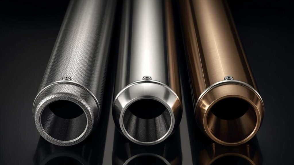 金属素材による音質の違いを学びハーレーマフラーの重低音のおすすめ素材を見極めるための解説画像。