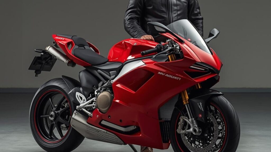 MVアグスタは壊れるという不安に対し、維持費や故障対策を解説する記事のアイキャッチ。ガレージで愛車と向き合う60代の日本人男性ライダー。