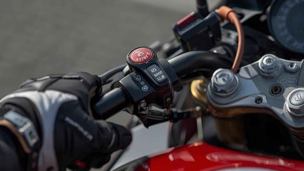 スプラグクラッチ故障を防ぐ始動手順の解説画像。MVアグスタは壊れるのを防ぐため、適切な電圧管理と始動スイッチの操作に注目した構図。