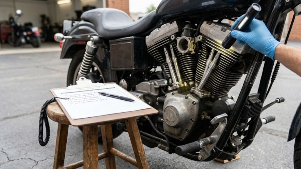 査定のポイントを細かく確認しており、バイク買取はどこがいいか？おすすめの業者を選ぶための判断基準を丁寧に整理しているイメージです。