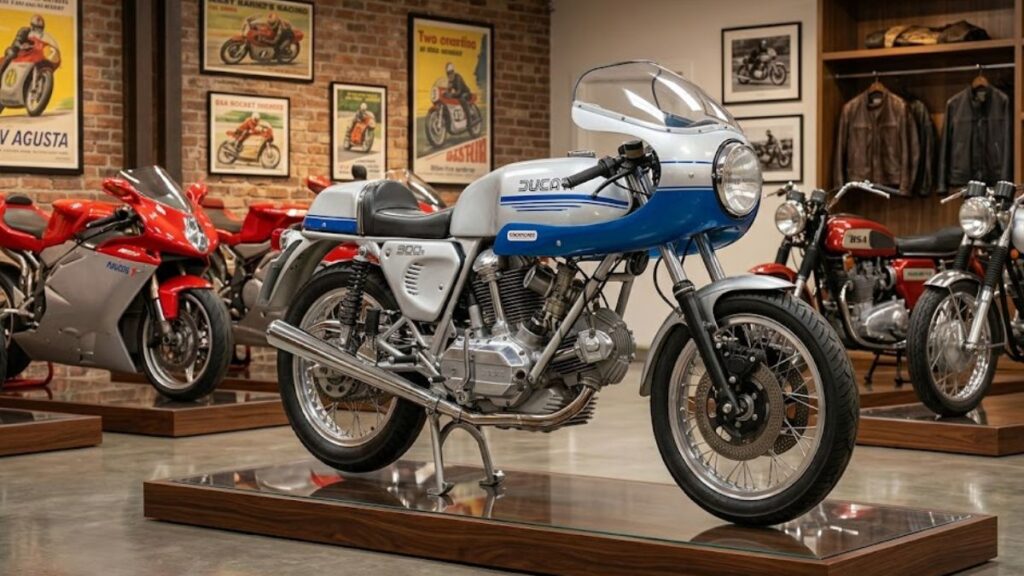 ヴィンテージバイクショップで展示・販売されている状態の良いドゥカティ900SS