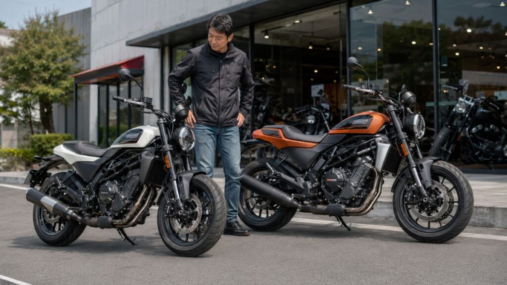 ハーレーX350とX500を比較する50代日本人ライダー